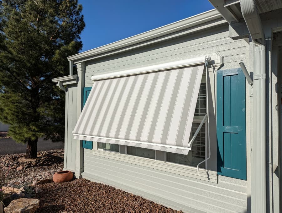 completed retractable awning installed by Designer Awnings